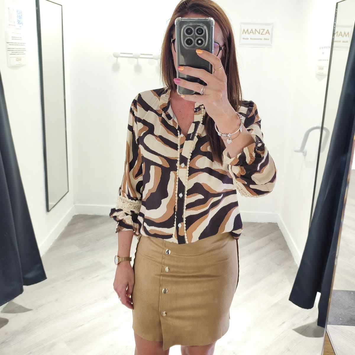 Chemise imprimé zèbre camel, le look du jour MANZA