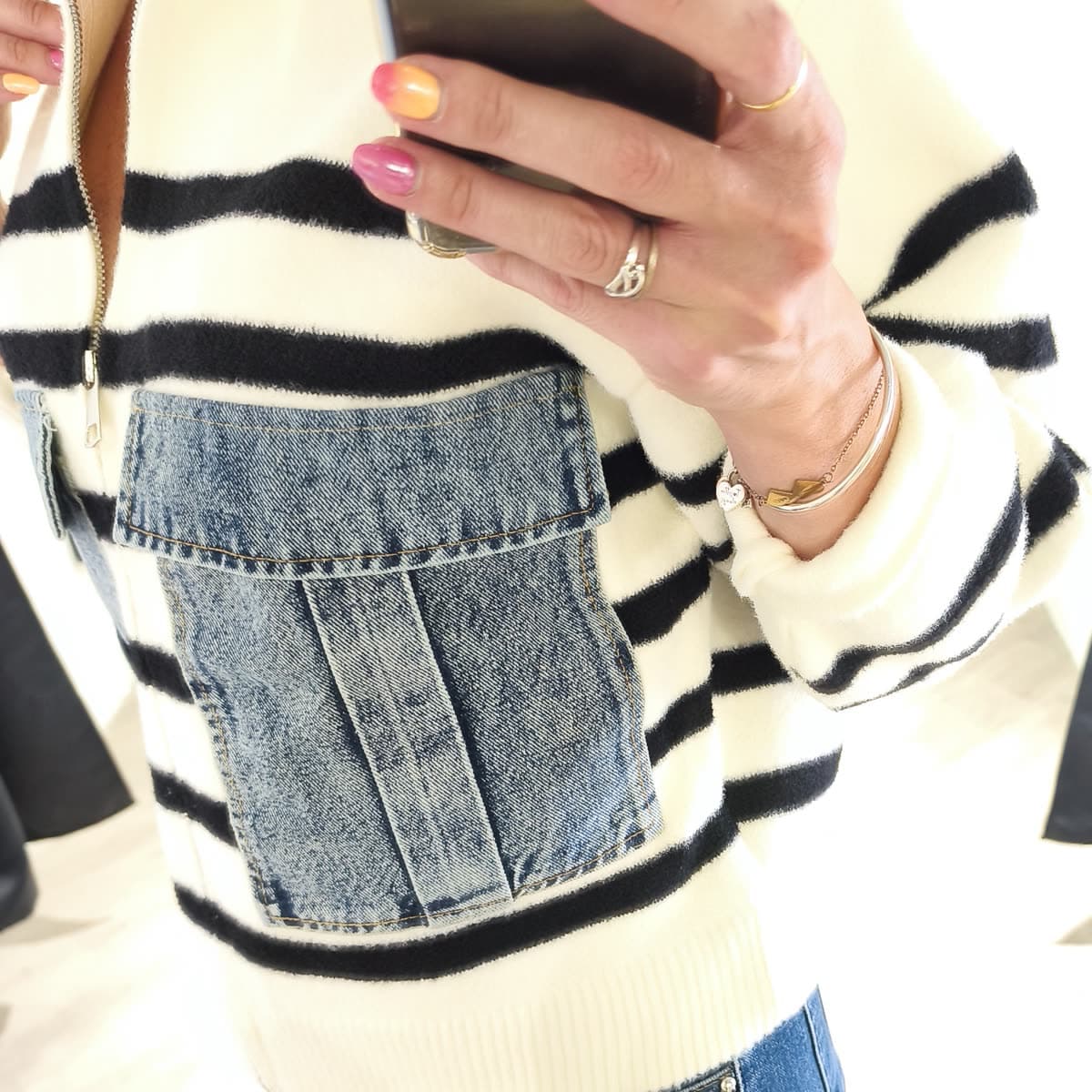 Gilet rayures, vue 3