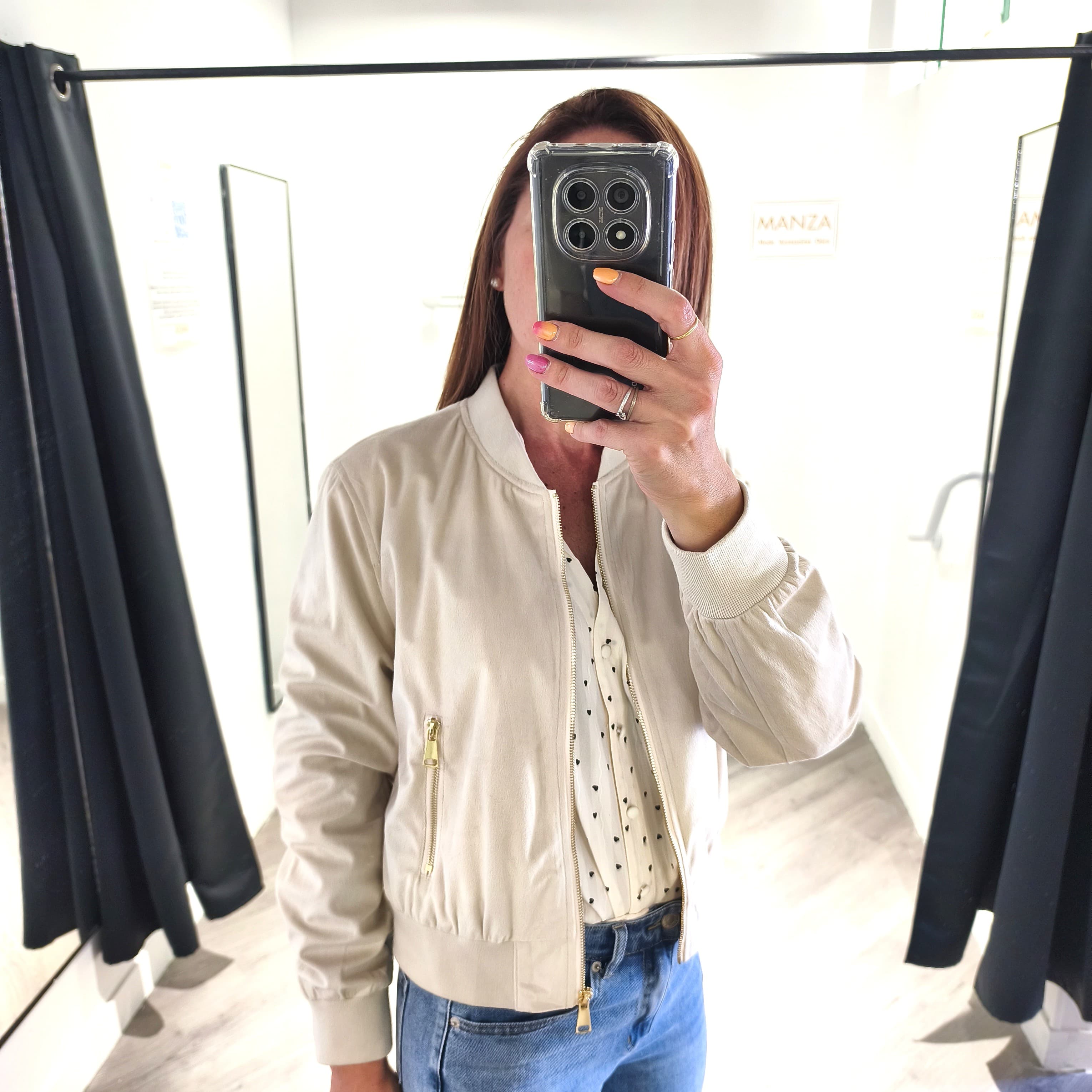 Veste/Bombers suédine, détail