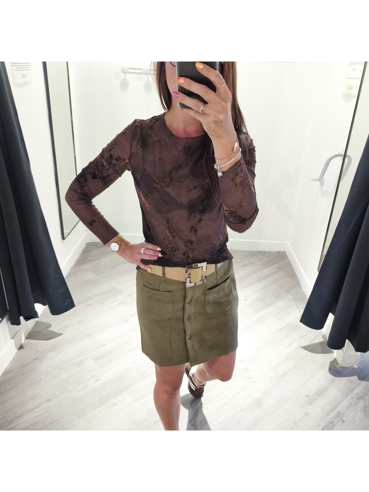 Haut en dentelle Chocolat